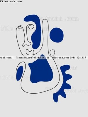 File tranh tranh Klein Phap xanh 509 (bản gốc) treo phòng ăn