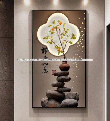 Chi tiết file ảnh tranh binh hoa va cay mat trang toi gian 503 sắc nét