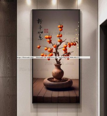 Download file gốc tranh binh hoa va cay mat trang toi gian 511 (in mica) trang trí