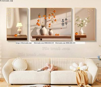 File tranh tranh bo 3 binh hoa kieu moi hien dai 500 (ảnh gốc) cho in ấn kỹ thuật số