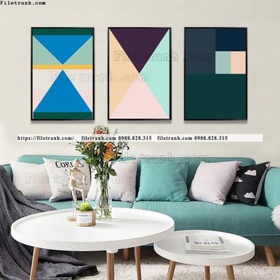 File ảnh tranh bo 3 tam hinh hoc truu tuong 509 (gốc) in poster