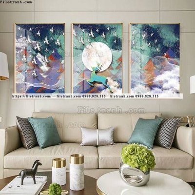 Download file tranh bo 3 tam pha le guong 543 (gốc) in mica cao cấp