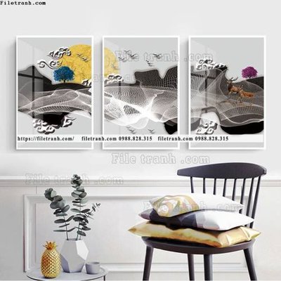 File tranh in mica tranh bo 3 tam pha le guong 717 (độ phân giải cao)