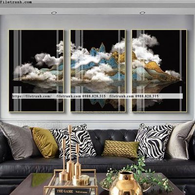 File in lụa tranh bo 3 tam pha le guong 744 (hoa văn) tranh bo 3 tam pha le guong 744