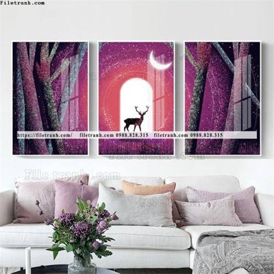 File tranh ảnh gốc tranh bo 3 tam pha le guong 792 dùng cho in khổ lớn