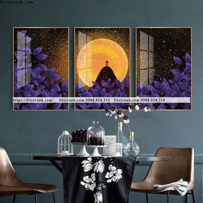 File gốc tranh bo 3 tam pha le guong 831 (phong cách) tối giản