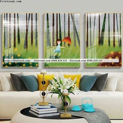 File ảnh tranh bo 3 tam pha le guong 845 (gốc) cho trang trí nhà hàng