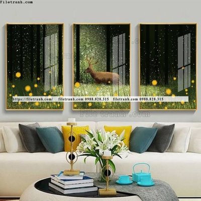 File gốc tranh bo 3 tam pha le guong 853 (in lụa) hoa văn cổ điển