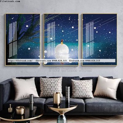 File ảnh tranh bo 3 tam pha le guong 860 (gốc) in standee