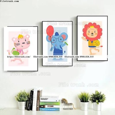 File gốc tranh bo 3 tranh hoat hinh tre em ngho nghinh 522 (in ấn) không giới hạn