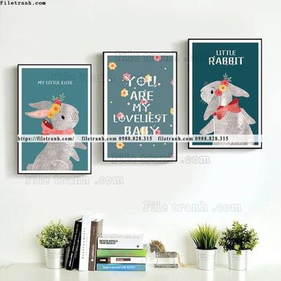 Mua file gốc tranh bo 3 tranh hoat hinh tre em ngho nghinh 558 (chất lượng) tại Filetranh.com