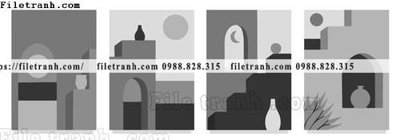 File tranh tranh bo toi gian hien dai in canvas khach san 163 (bản gốc) in lụa dán tường