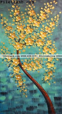 File tranh gốc PSD tranh cay tien hoa mai tai loc 128 còn nguyên layer