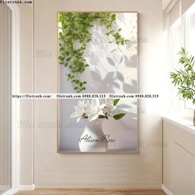 Tải file tranh cay xanh tuoi va co day leo 507 (gốc) làm tranh trang trí