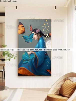 File ảnh tranh chan dung co gai truu tuong 507 (gốc) in biển hiệu