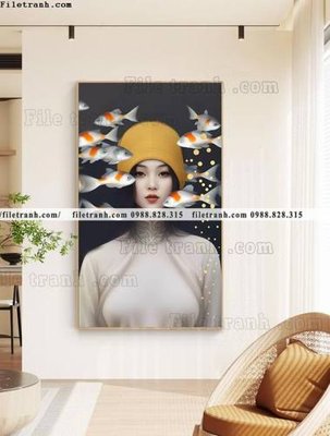 Tải file tranh chan dung co gai truu tuong 508 (gốc) in ấn ngay lập tức