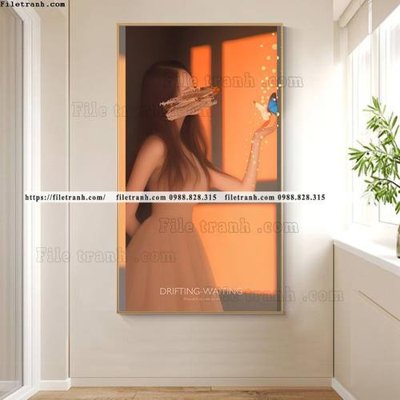 File PSD tranh chan dung co gai truu tuong 524 (gốc) cho in quảng cáo