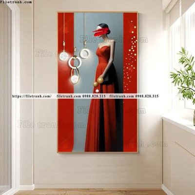 File gốc tranh chan dung co gai truu tuong 534 (in mica) trang trí