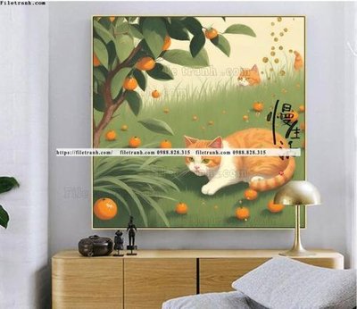 Tệp tin gốc tranh con meo duoi goc cay dep 517 (chất lượng) tranh con meo duoi goc cay dep 517