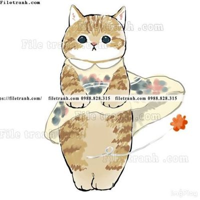 File gốc tranh con meo ve tay 606 (vector) cho in ấn