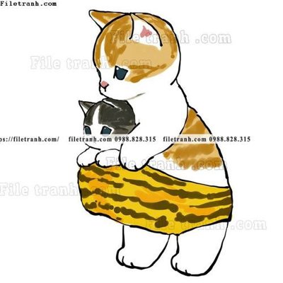 File gốc tranh con meo ve tay 628 (in lụa) cao cấp