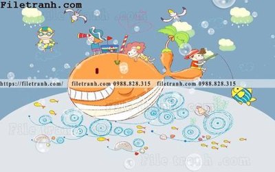 File in ấn tranh dan hoat hinh phong tre em ve tay 146 (bản gốc) sắc nét