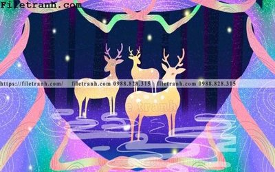 Ảnh gốc tranh dan hoat hinh phong tre em ve tay 214 (độ nét cao) in mica