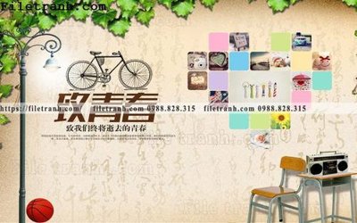 File tranh gốc tranh dan tuong mang den su tre trung hoai niem retro 110 (bản quyền) Filetranh.com