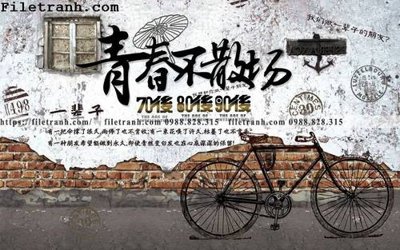 File PSD tranh dan tuong mang den su tre trung hoai niem retro 120 (bản gốc) dễ dàng edit