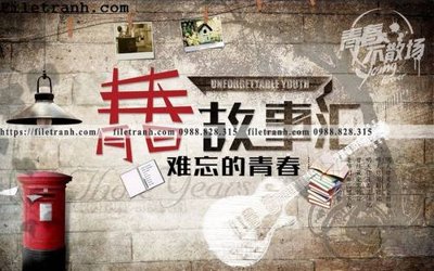 File gốc in ấn tranh dan tuong mang den su tre trung hoai niem retro 123 độ phân giải cao