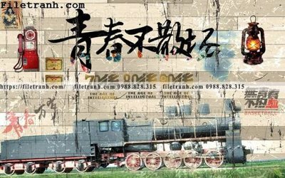 File tranh gốc tranh dan tuong mang den su tre trung hoai niem retro 137 (bản đẹp) độc quyền