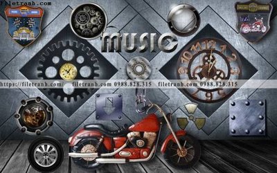 Tải file tranh dan tuong xe may o to co dien 203 (PSD) cho in tranh kính