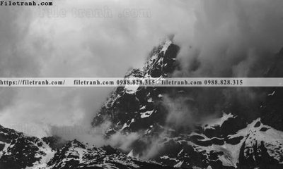 Hình ảnh file gốc in trần nhà tranh den trang phong canh 519