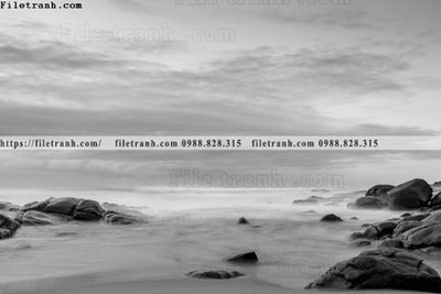 File tranh tranh den trang phong canh 608 (bản gốc) in lụa 3D