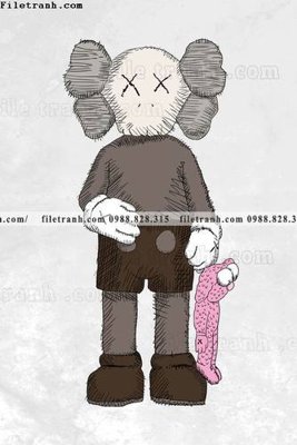 File PSD tranh gau kaws gau hung bao 501 (gốc) tách lớp chi tiết