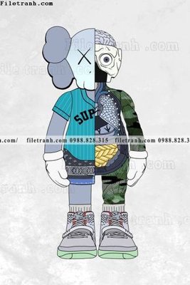 File PSD tranh gau kaws gau hung bao 506 (gốc) nhiều lớp (multi-layer)