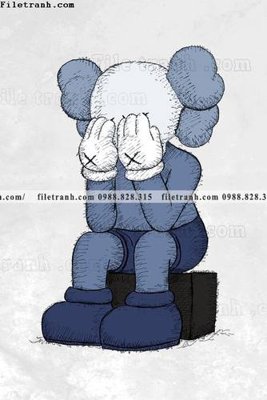 File tranh tranh gau kaws gau hung bao 514 (gốc) in trên kính