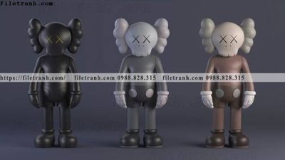 Tải file tranh gau kaws gau hung bao 527 (gốc) in tranh tráng gương