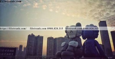 Hình ảnh file gốc in trần nhà tranh gau kaws gau hung bao 529