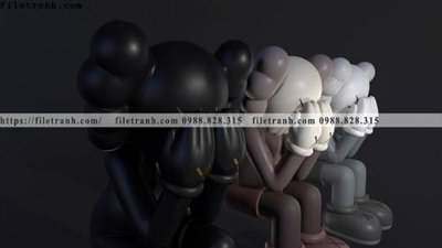 File tranh tranh gau kaws gau hung bao 532 (ảnh gốc) cho in ấn kỹ thuật số