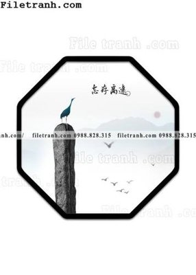 File gốc tranh hieu ung ba chieu tron phong cach Trung Quoc 106 (in lụa) tranh phong thủy