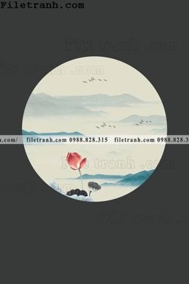 Download file gốc tranh hieu ung ba chieu tron phong cach Trung Quoc 142 (in mica) trang trí