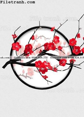 File gốc tranh hieu ung ba chieu tron phong cach Trung Quoc 280 (in lụa) họa tiết 3D