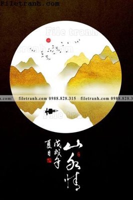 File tranh tranh hieu ung ba chieu tron phong cach Trung Quoc 315 (bản gốc) treo phòng ăn