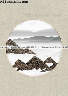 File tranh tranh hieu ung ba chieu tron phong cach Trung Quoc 388 (ảnh gốc) in trần 3D