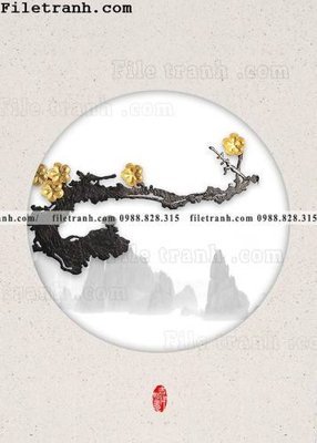 File tranh ảnh gốc tranh hieu ung ba chieu tron phong cach Trung Quoc 421 dùng cho in khổ lớn