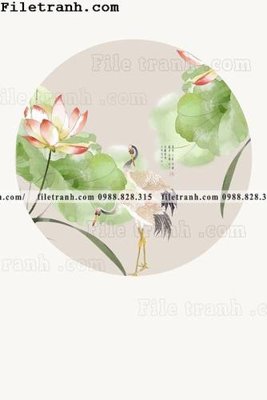 File in mica tranh hieu ung ba chieu tron phong cach Trung Quoc 452 (bản gốc) làm vách ngăn