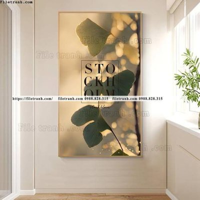 File gốc tranh hoa 5d la vang 516 (chủ đề hiện đại) trang trí