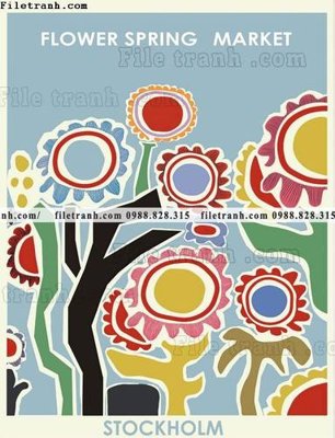 File gốc in ấn tranh hoa co dien kieu Phap 613 độ phân giải cao