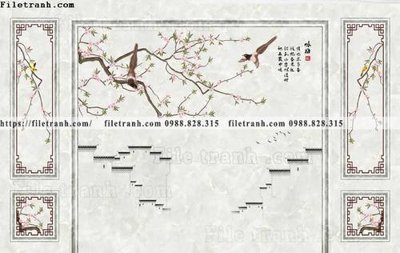 File gốc tranh hoa dao hien dai 503 (thiết kế) cho in ấn